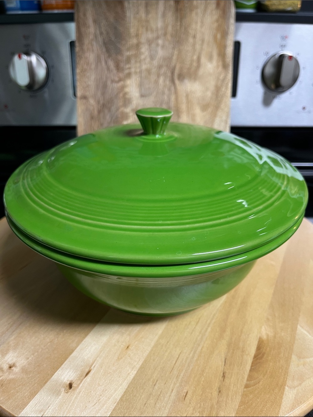 Fiesta Green Ceramic Covered Casserole Dish